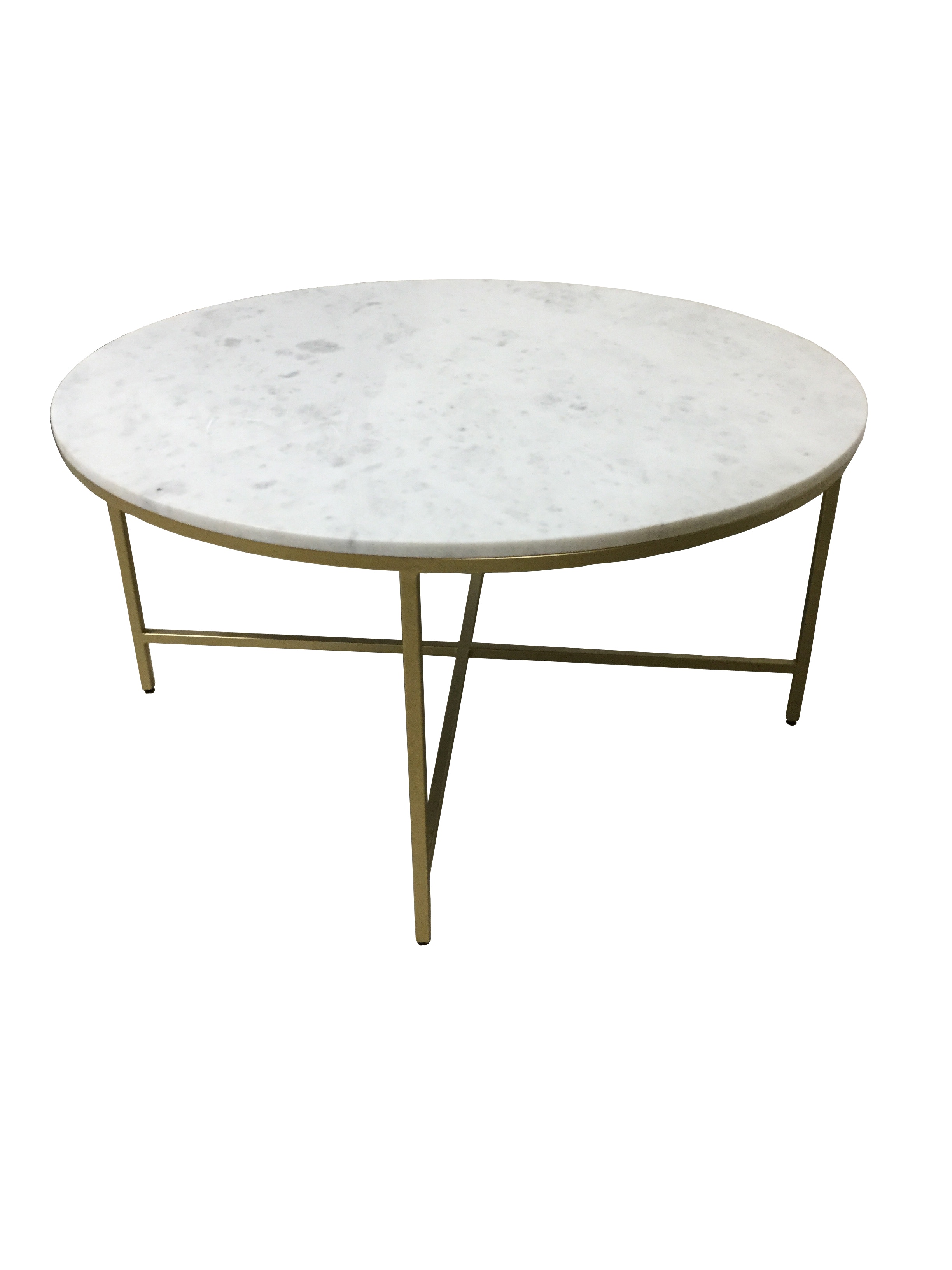 Coaster Home Furnishings Round White and Gold Accent Table 
